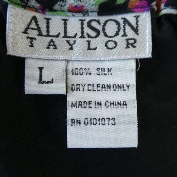 Silk Vintage Floral Midi Skirt Lined Ruffled Hem A Line Elastic Pull On Waist - Picture 8 of 9